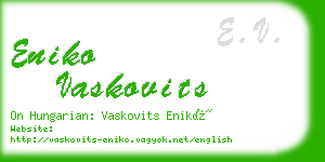 eniko vaskovits business card